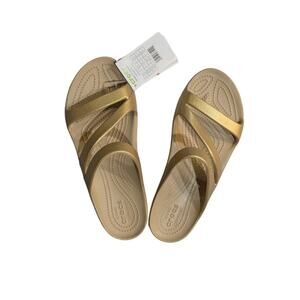 New Crocs Kadee II Metallic Slide Sandals Size 9